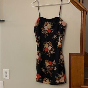 Francesca's Collections Black Floral Mini Dress